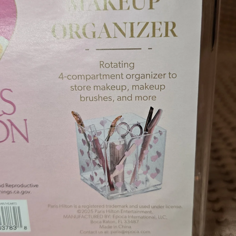 Paris Hilton Pink Heart Makeup Organizer